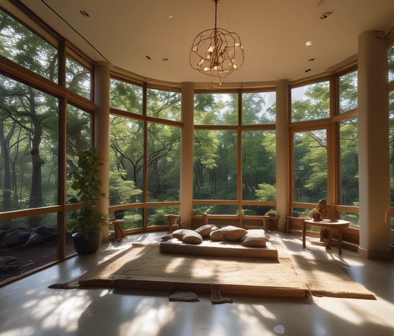 A serene workspace with soft morning light illuminating an open journal, pen, and a steaming cup of tea, capturing a moment of thoughtful creation.