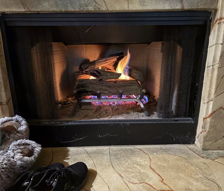 shoes by the fire; everything wisely in it’s place..