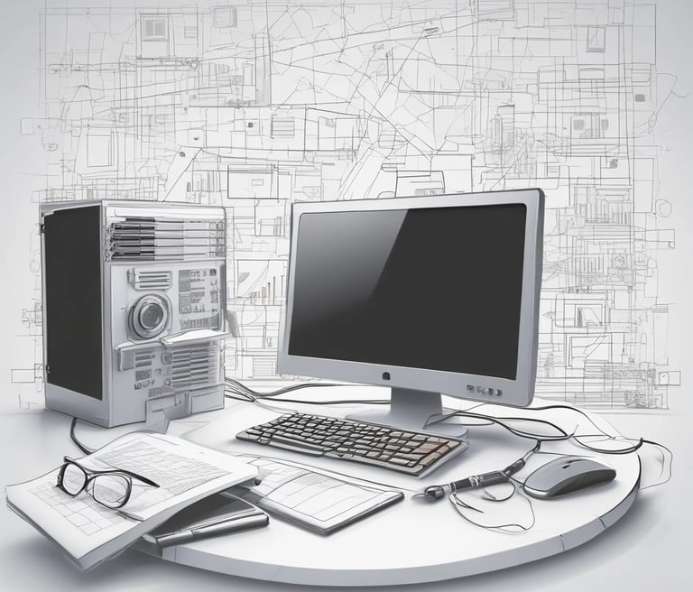 A friendly team of IT professionals collaborating over network equipment in a modern office.