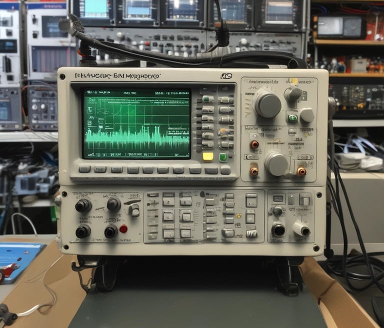 Engineers collaborating over a custom electronic circuit design in a modern workspace.