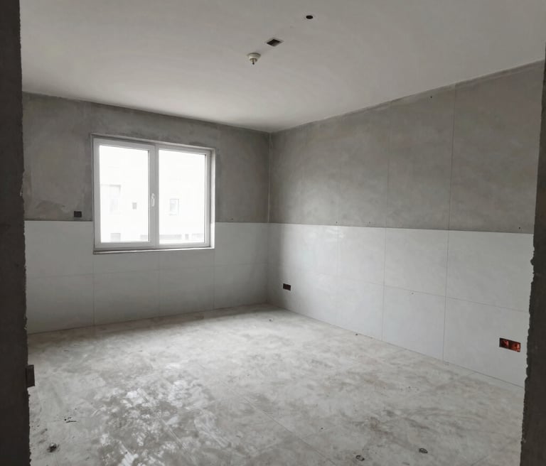 A skilled team of builders and designers collaborating on a modern home renovation project.