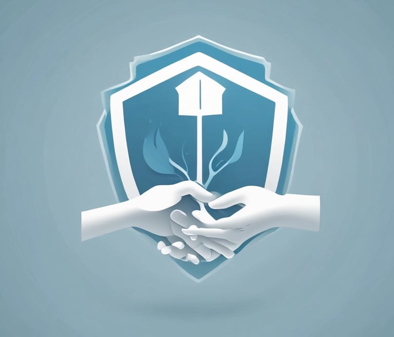 A friendly insurance agent shaking hands with a client in a bright office setting.