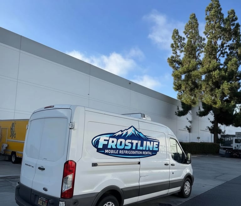 Refrigerated van rental Los Angeles with mobile cold storage, emergency refrigeration services