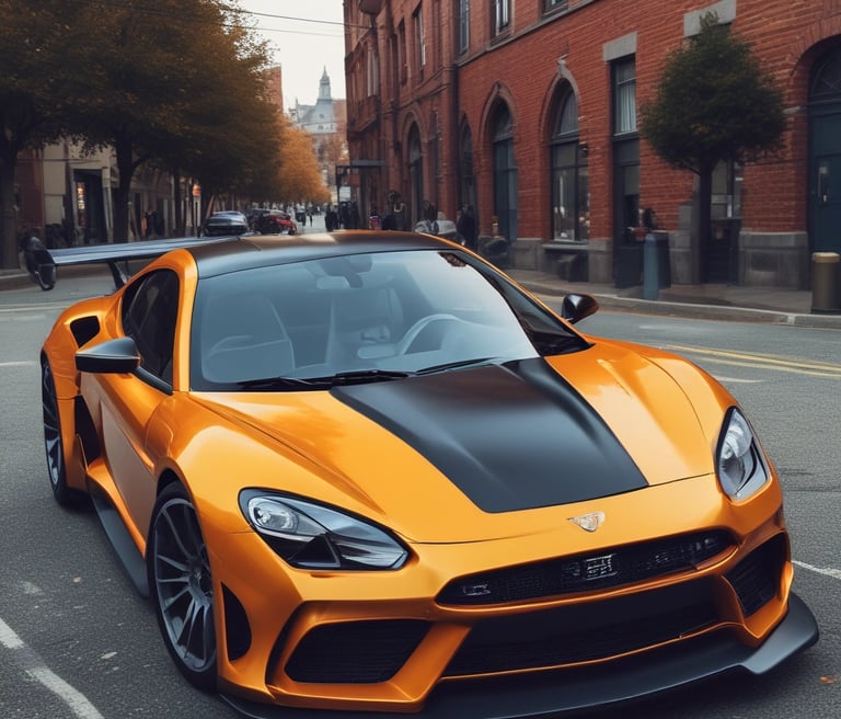 Close-up of a sleek car being wrapped with matte black wrapfolie on a sunny day