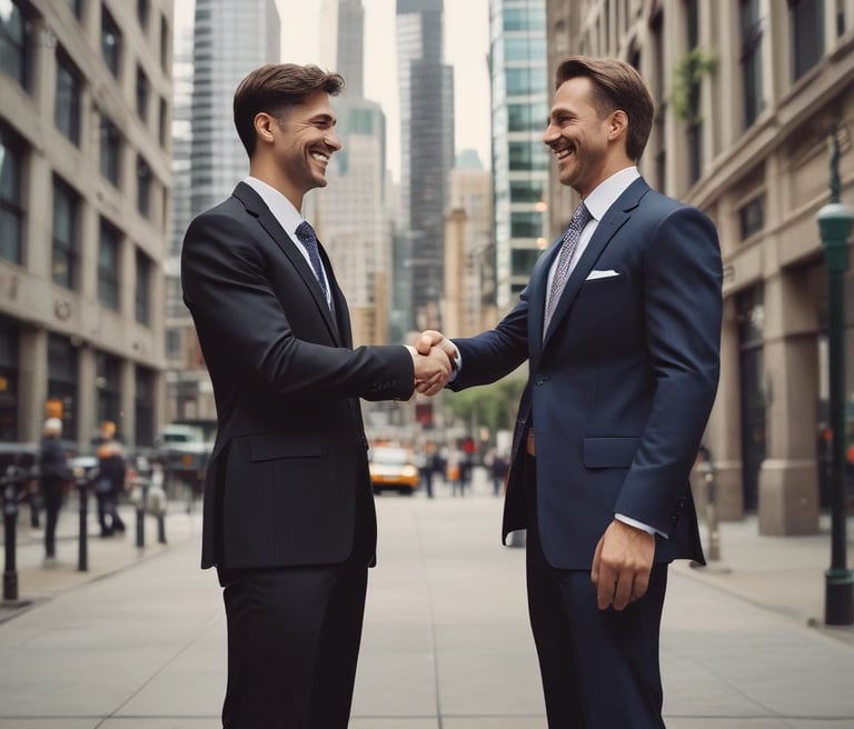 Glass-fronted building with reflections of the sky and nearby structures. Rows of greenery are integrated into the design above the windows. Large text on the building's facade reads 'Transforming Business for Good.'