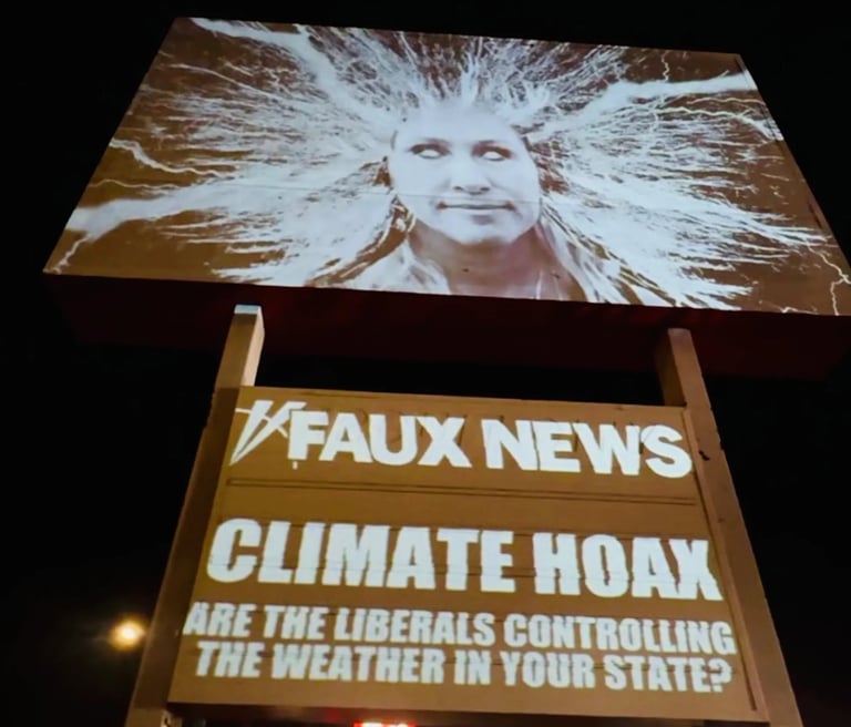 projeção digital oferece um modo de protesto antifascista temporário, escorregadio e não destrutível