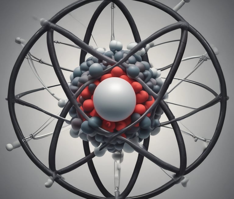 A close-up of colorful molecular models representing different types of intermolecular forces.