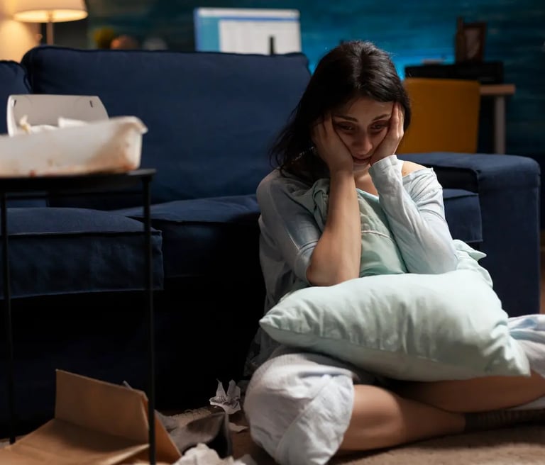 femme souffrant d'anxiete. Retrouver le calme et sérénité un magnetiseur à Nantes Christophe Meunier