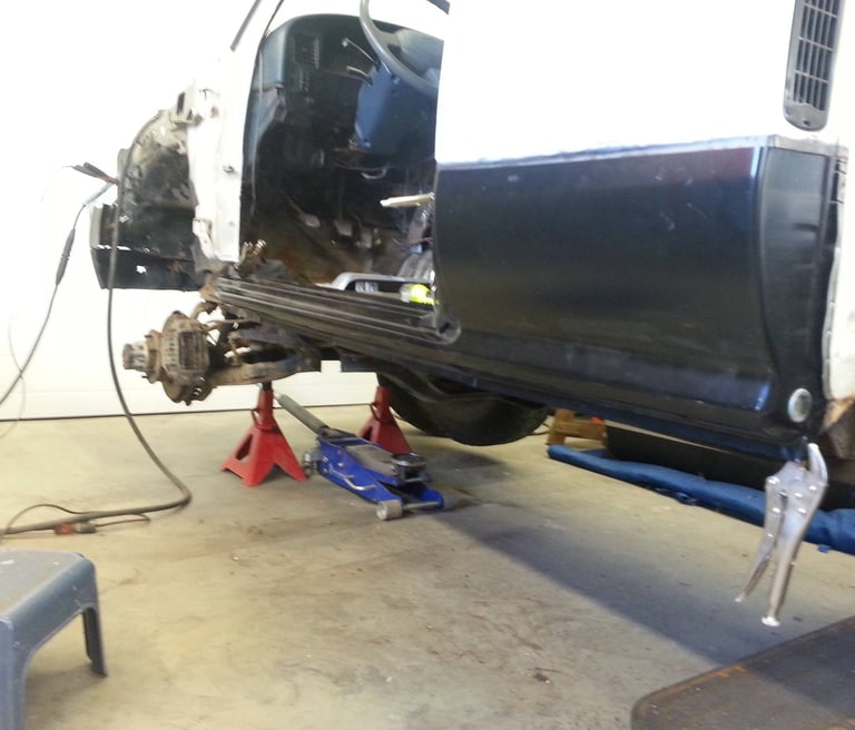Toyota Pickup Rocker Replacement. Automotive Restoration Okotoks.