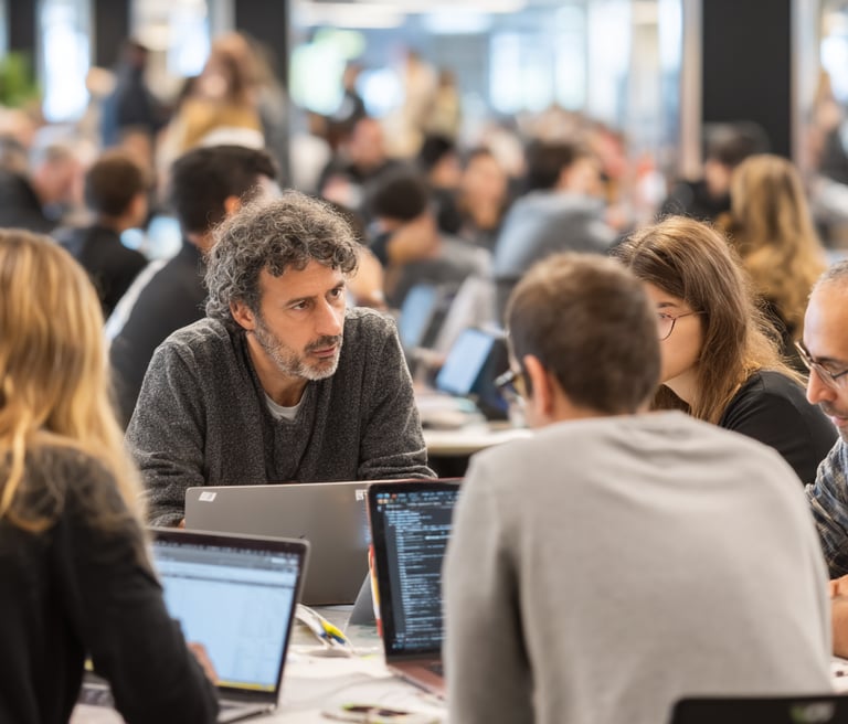 Professional discussing AI integration