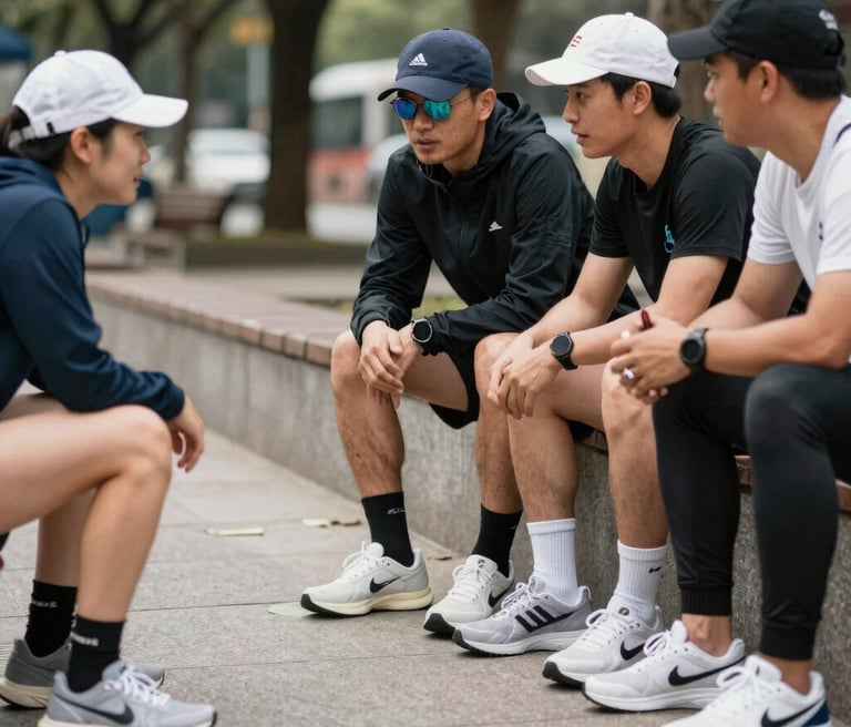 A joyful person walking through a lush park at sunrise, embodying fitness and vitality.