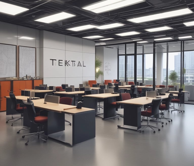 A sleek and modern office space showcasing Tektal's commitment to elegance.