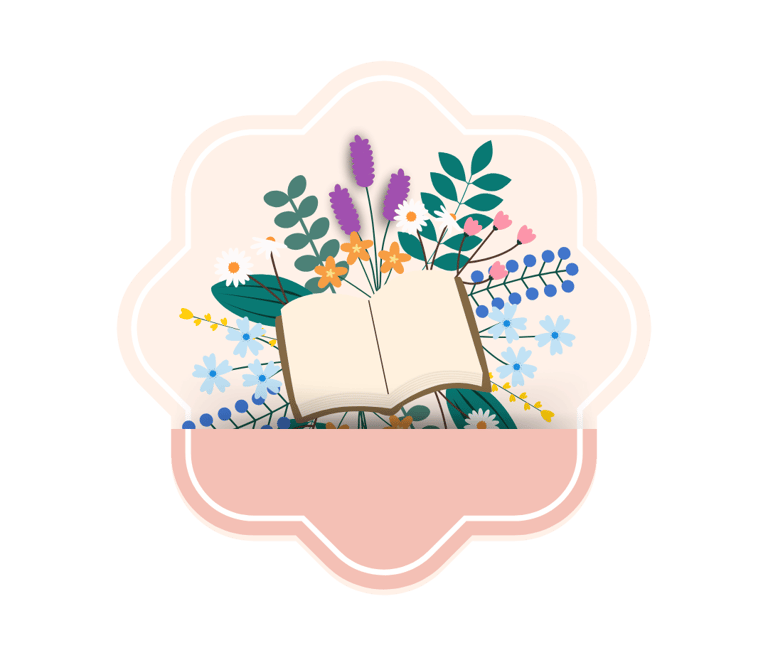 carnet ouvert sur fond de fleurs