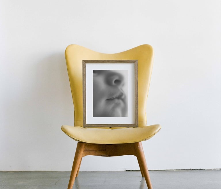 framed newborn picture of newborn lips close up