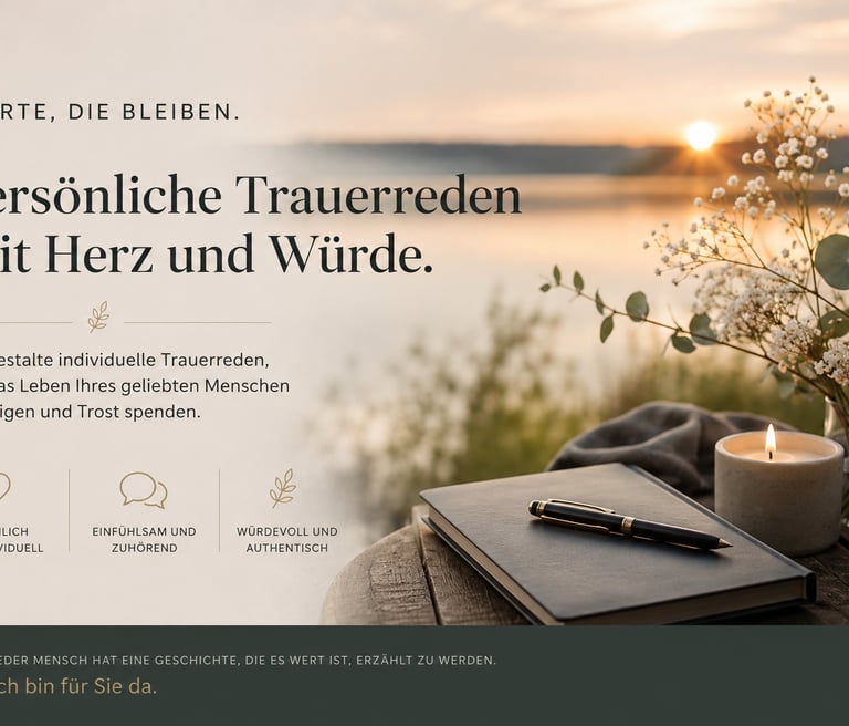 Trauerrede, Würdevoll, Individuell.
