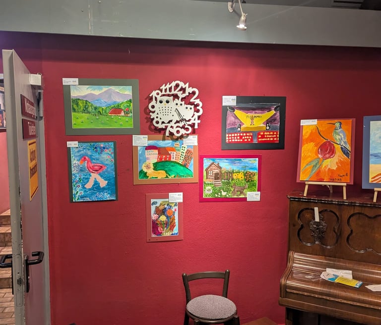 Paintings on display