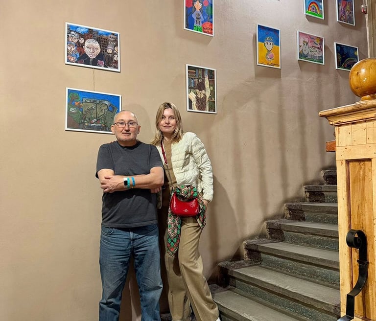 David and Nataliia at Lviv Library