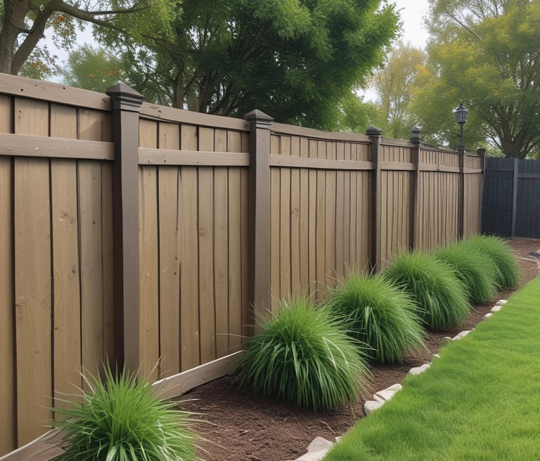 A beautifully finished timber deck with a privacy fence in a backyard setting.