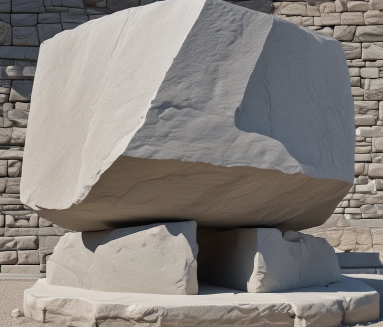 A group of diverse hands joining together over a stone foundation, symbolizing community and support.