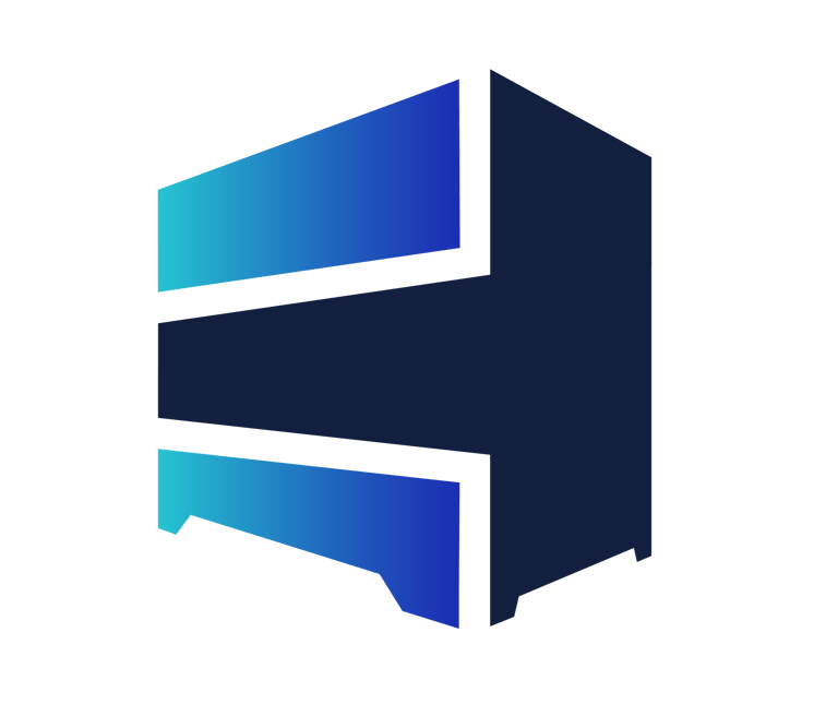 Logo de Elemento tech en diferentes tonos de Azul