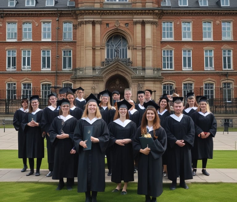 A friendly teacher engaging with a small group of attentive students in a bright classroom.
