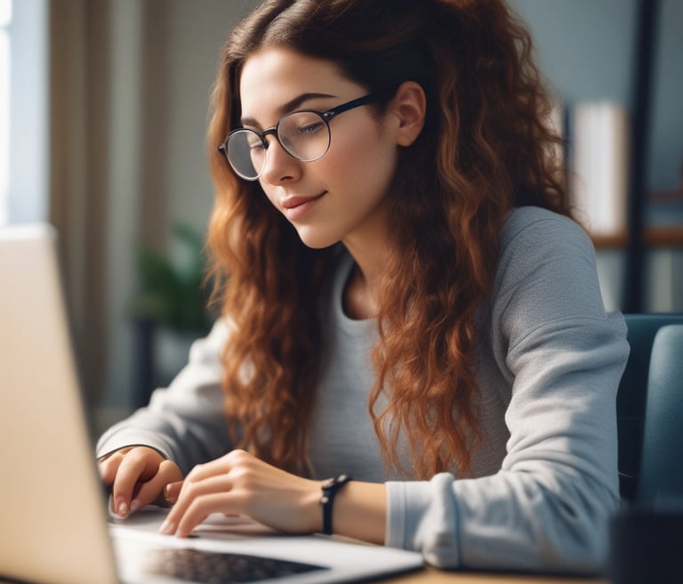 A laptop computer with a website displayed on the screen featuring the text 'Exceptional Web Application design & development'. The laptop is on a dark surface, and the website has a clean and modern design with a light background and colorful text elements.
