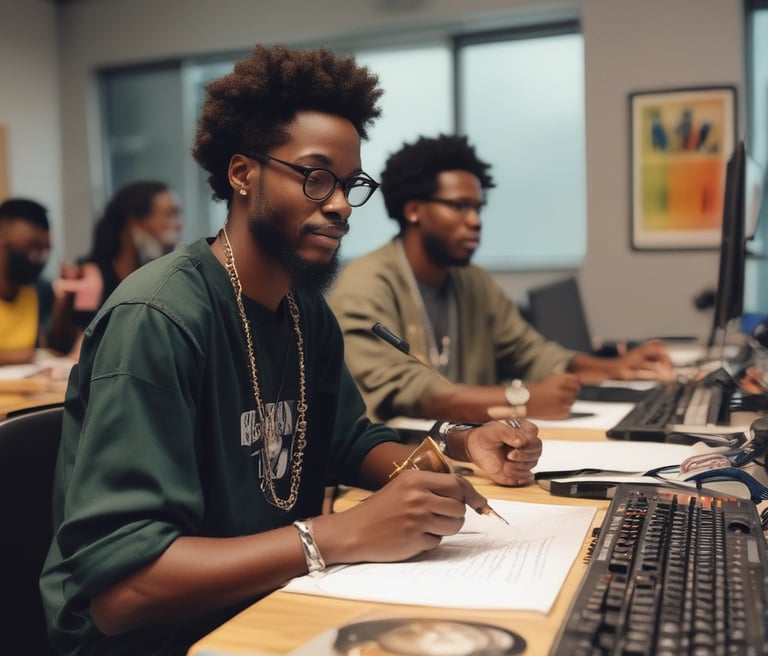 A group of smiling friends pose on some steps.