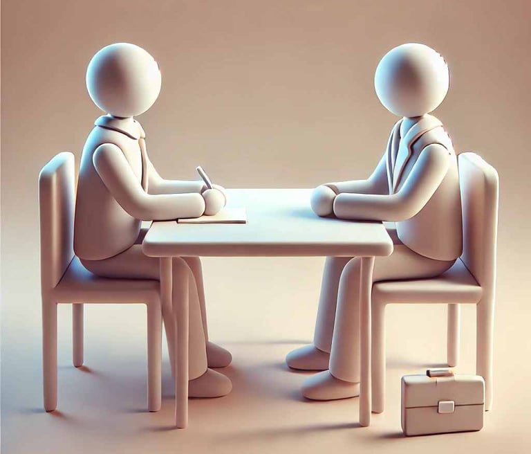 A person interviewing an expert on AI