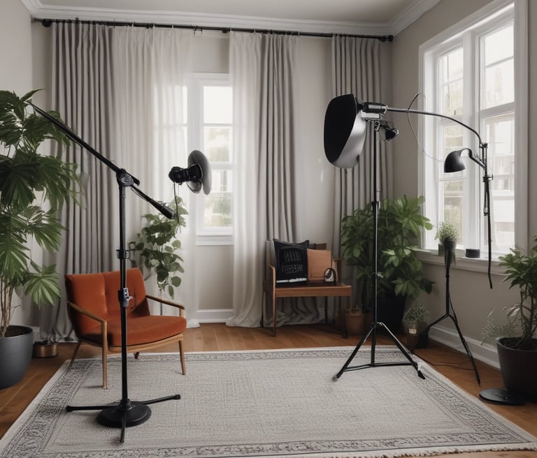 Portrait of David J. Davó speaking into a microphone in a modern podcast studio.