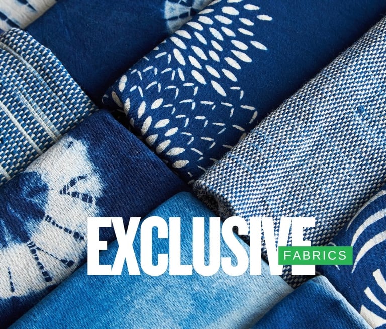 a display of varieties denim fabrics