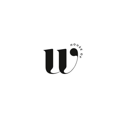 house of wadada black on white logo a big W with curved font