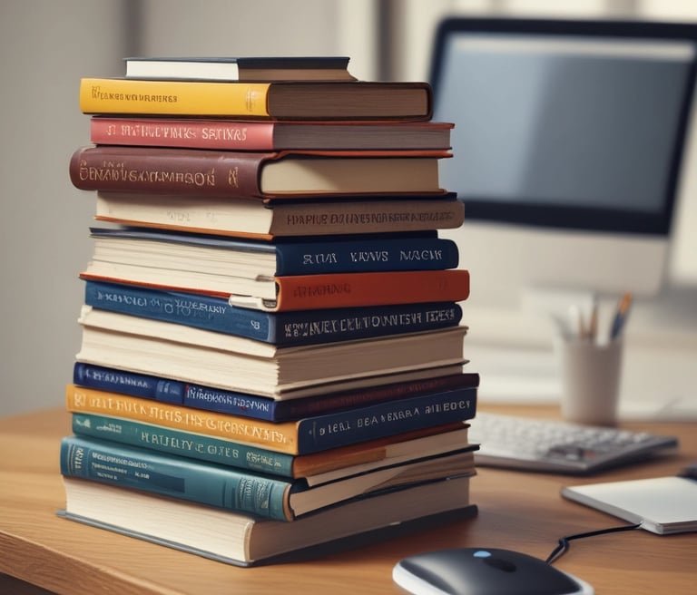 Two books are placed on a wooden surface beside a cup of coffee. One book has a white cover with the title 'Never Split the Difference' in bold red and black text. The other book has a turquoise cover with the title 'The Making of a Manager' in white text.