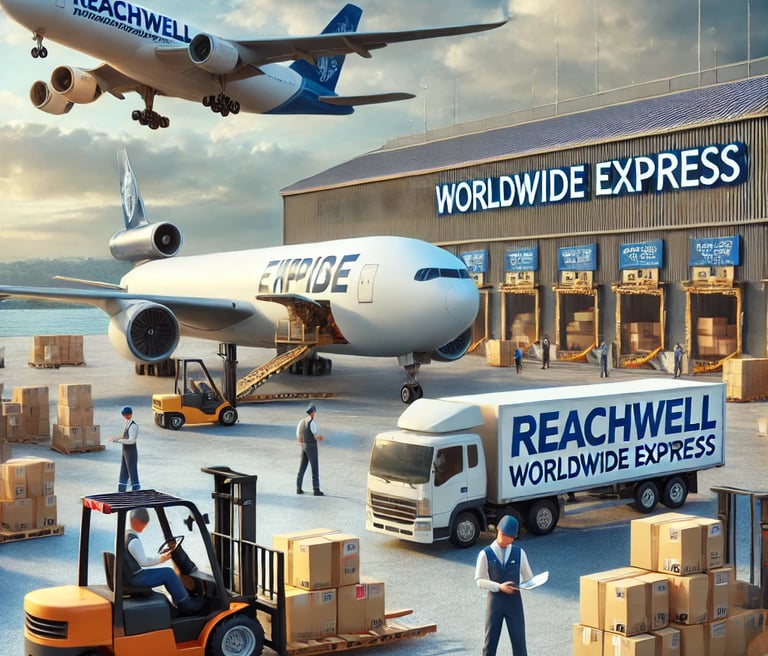 a group of people standing around a large building