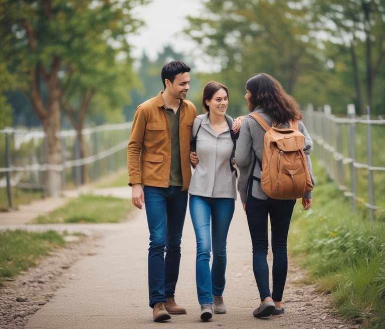 Warm and welcoming immigration attorney consulting with a diverse family in a bright office.