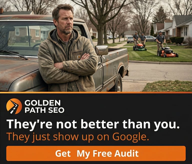 Guy leaning on a truck. As says "They're not better than you, they just show up on Google