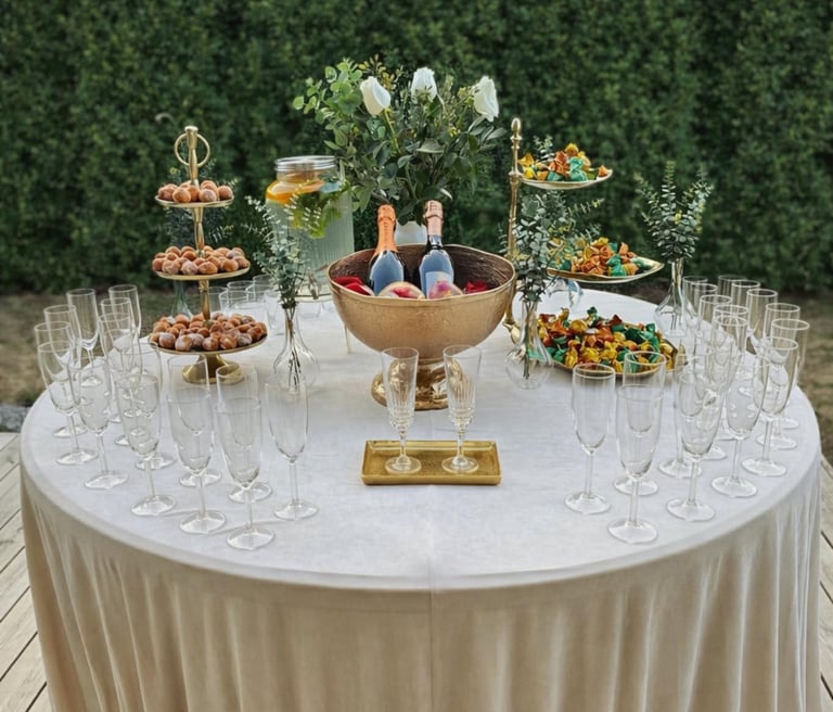 šampano staliukai Vilniuje