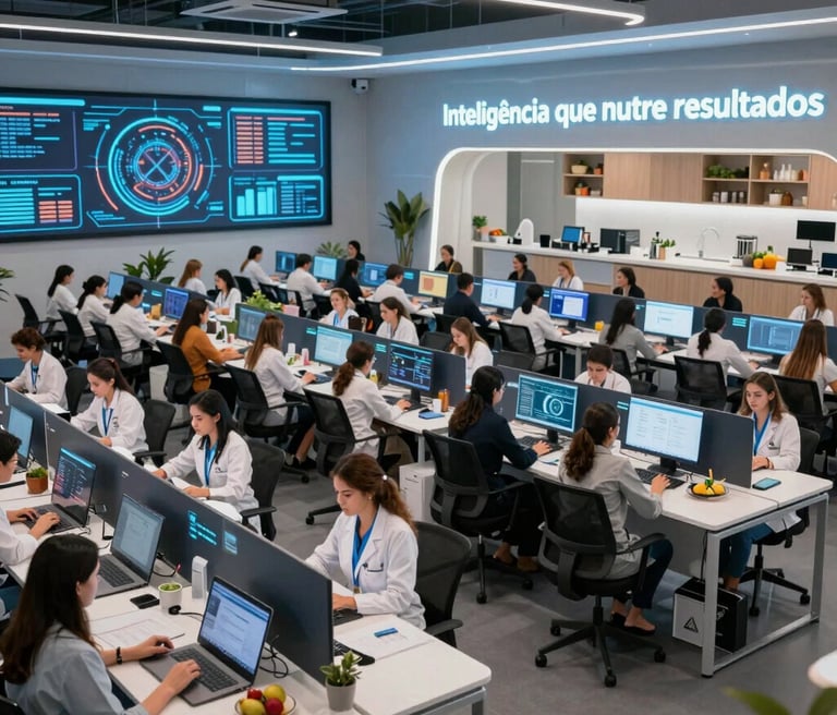 A modern office space with green and gray accents reflecting a clean, professional environment.