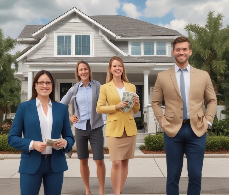 A friendly agent reviewing training materials on a laptop, surrounded by notes and tools.