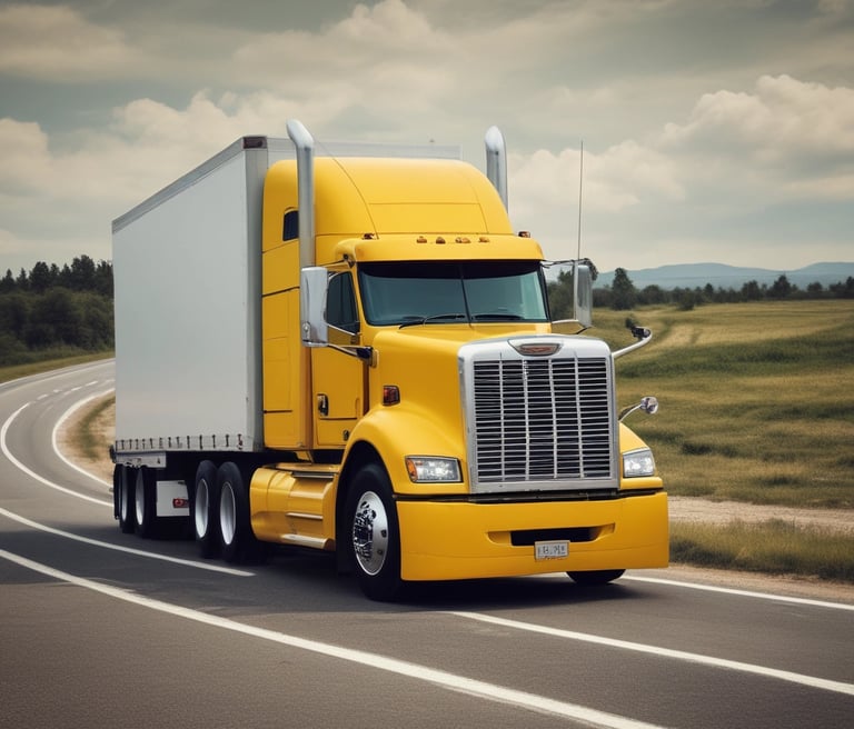 A professional technician administering a drug test to a truck driver in a mobile testing unit.