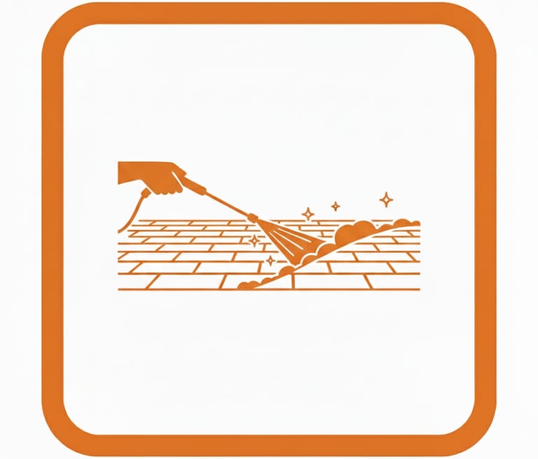 a person cleaning a tile floor with a broom and a broom