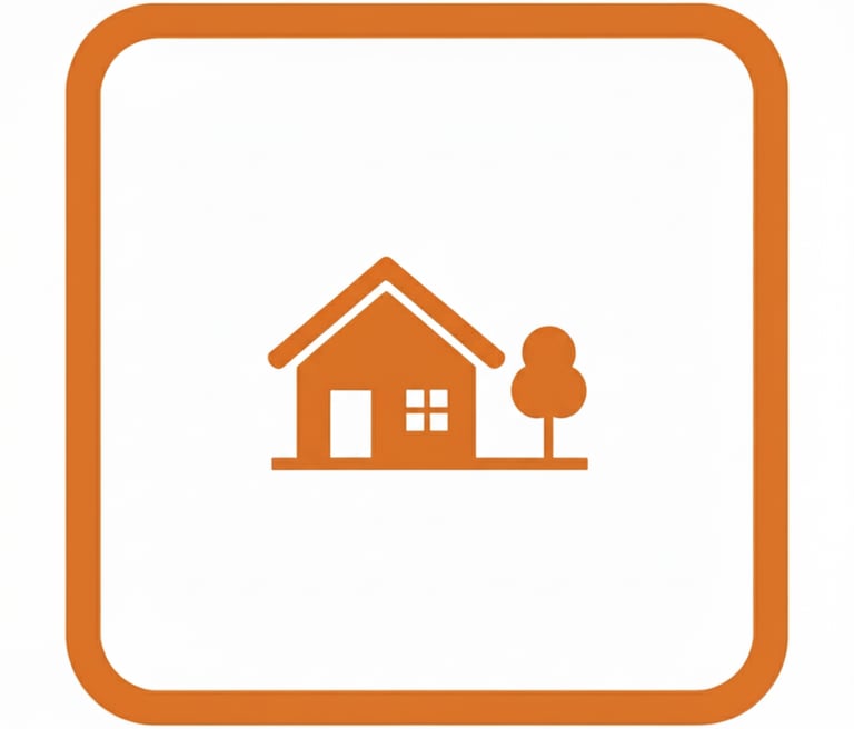 a house with a tree in the middle of it