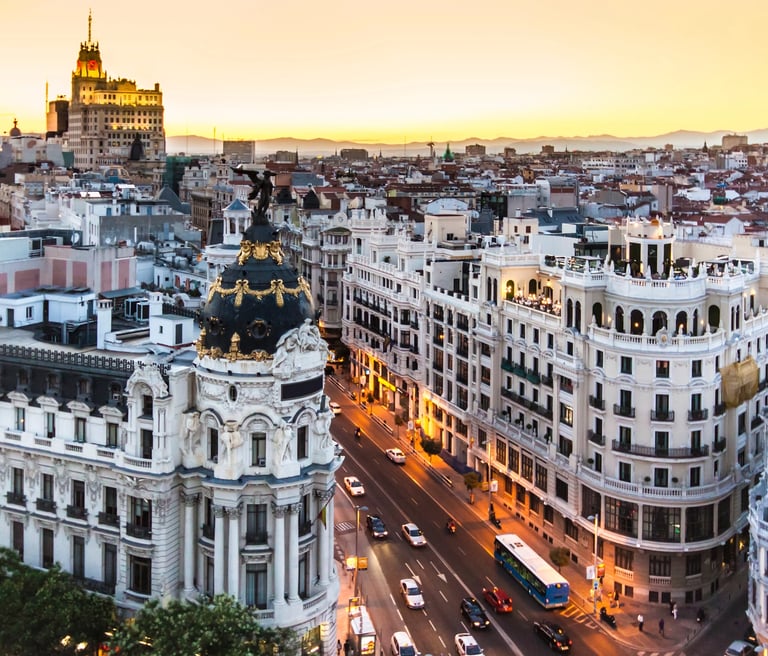 Vista aérea del centro de Madrid inmobiliario profesional