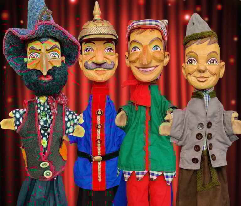 FIguren vom Räuber Hotzenplotz und die Mondrakete