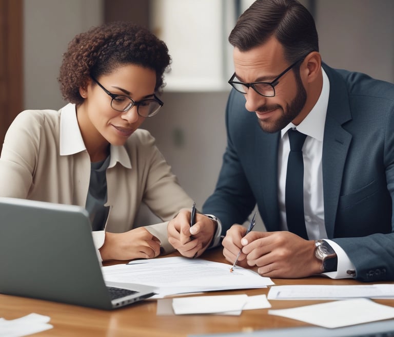 A professional team conducting client verification.