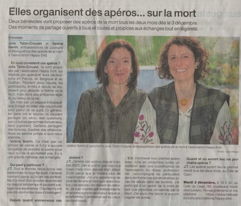 article, apéros de la mort, caen, happy end, ouest france