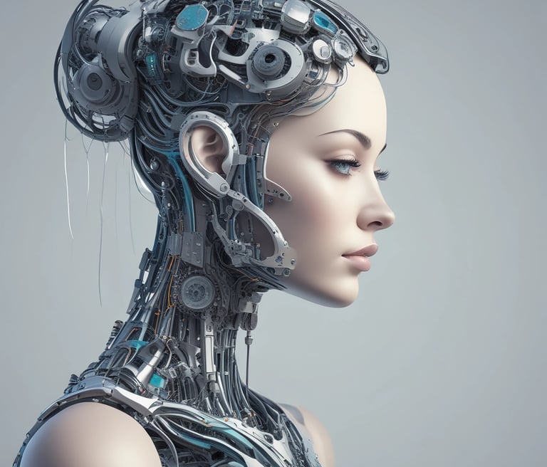 A modern classroom setting with students engaging with AI tools.