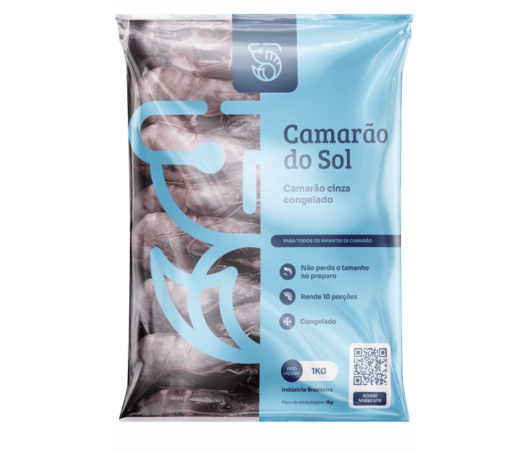 Camarão inteiro, sem cabeça e descascado – embalagens 1 kg para B2B