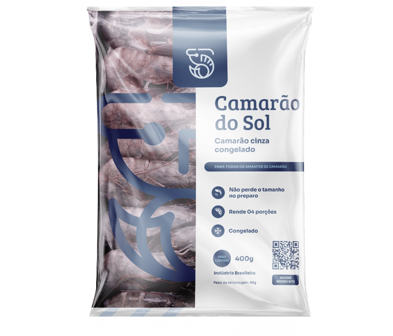 Camarão para varejo – embalagem 400 g para supermercados
