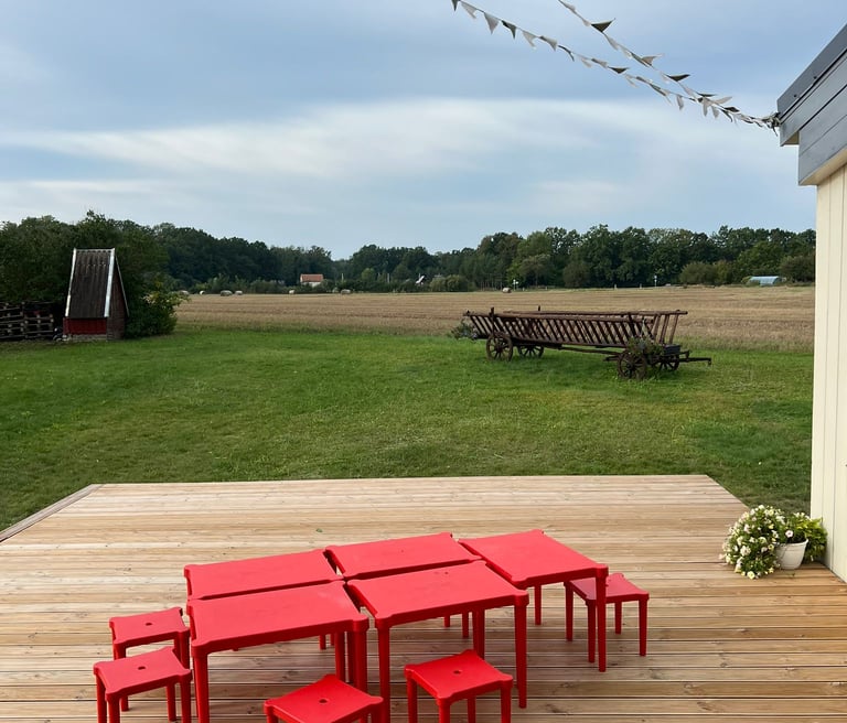 Ugdymosi erdvė ,,Ąžuolynas" lauko terasa