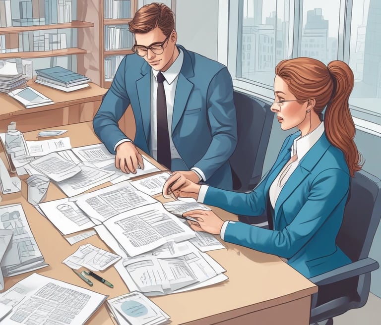Several U.S. ten-dollar bills are placed on top of IRS tax forms and documents, including Form 1040 and envelopes addressed from the Department of the Treasury and Internal Revenue Service.